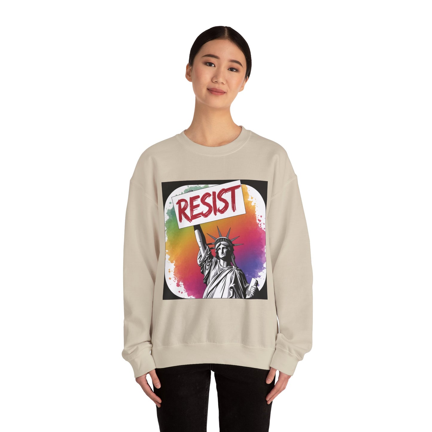 Colorful 'Resist' Crewneck Sweatshirt for Activists, Unisex Sweatshirt, Gift for Rally Participants, Statement Apparel, Casual [...]