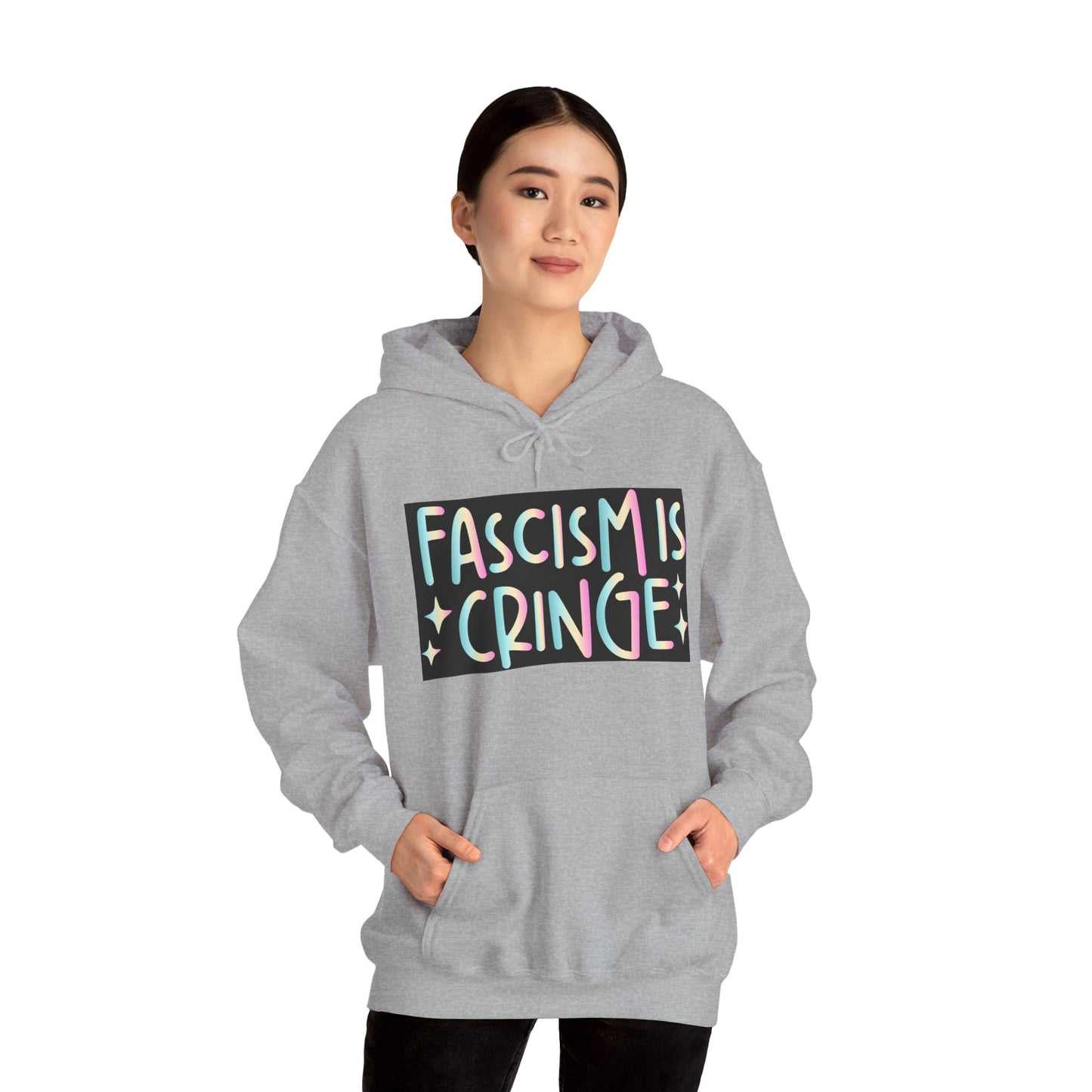 Unisex Hooded Sweatshirt - "Fascism is Cringe" Statement Apparel for Activists, Protest Gear, Casual Streetwear, Gift Idea, Social [...]