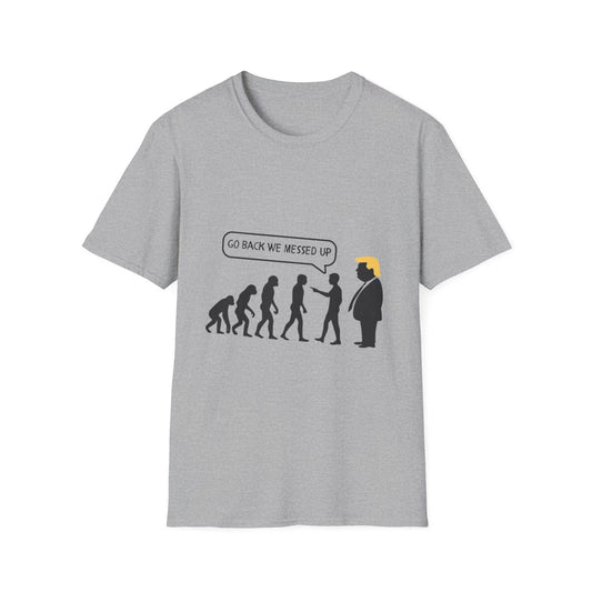 Evolution Humor Unisex Softstyle T-Shirt, Funny Tee, Gift for Friends, Casual Wear, Statement Apparel, Quirky Election Shirt