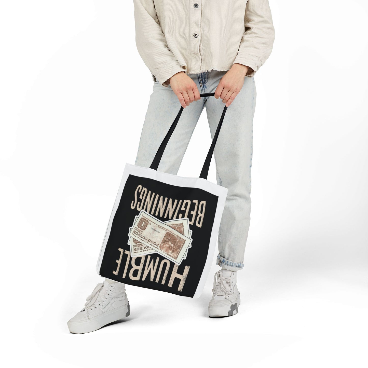 Humble Beginnings Canvas Tote Bag, Eco-Friendly Shopping Bag, Beach Tote, Gift for Graduates, Stylish Everyday Bag