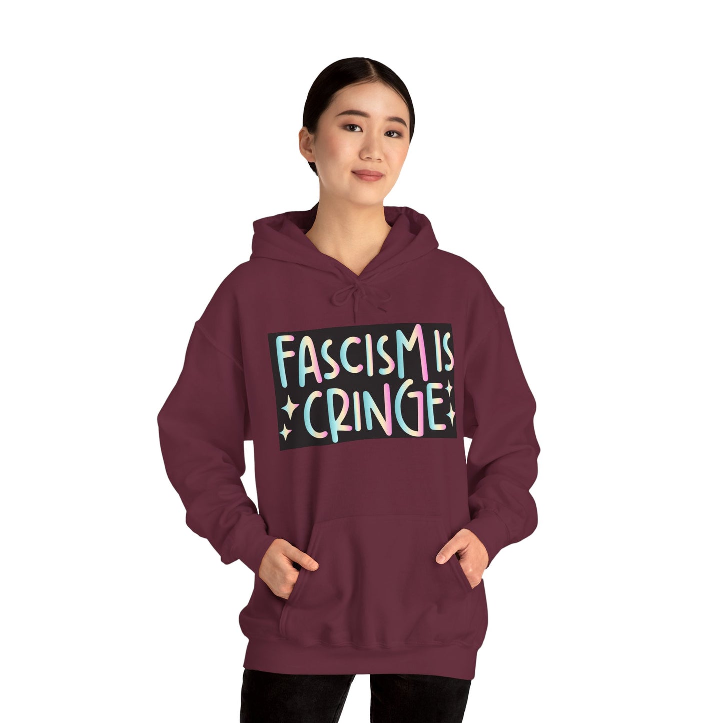 Unisex Hooded Sweatshirt - "Fascism is Cringe" Statement Apparel for Activists, Protest Gear, Casual Streetwear, Gift Idea, Social [...]