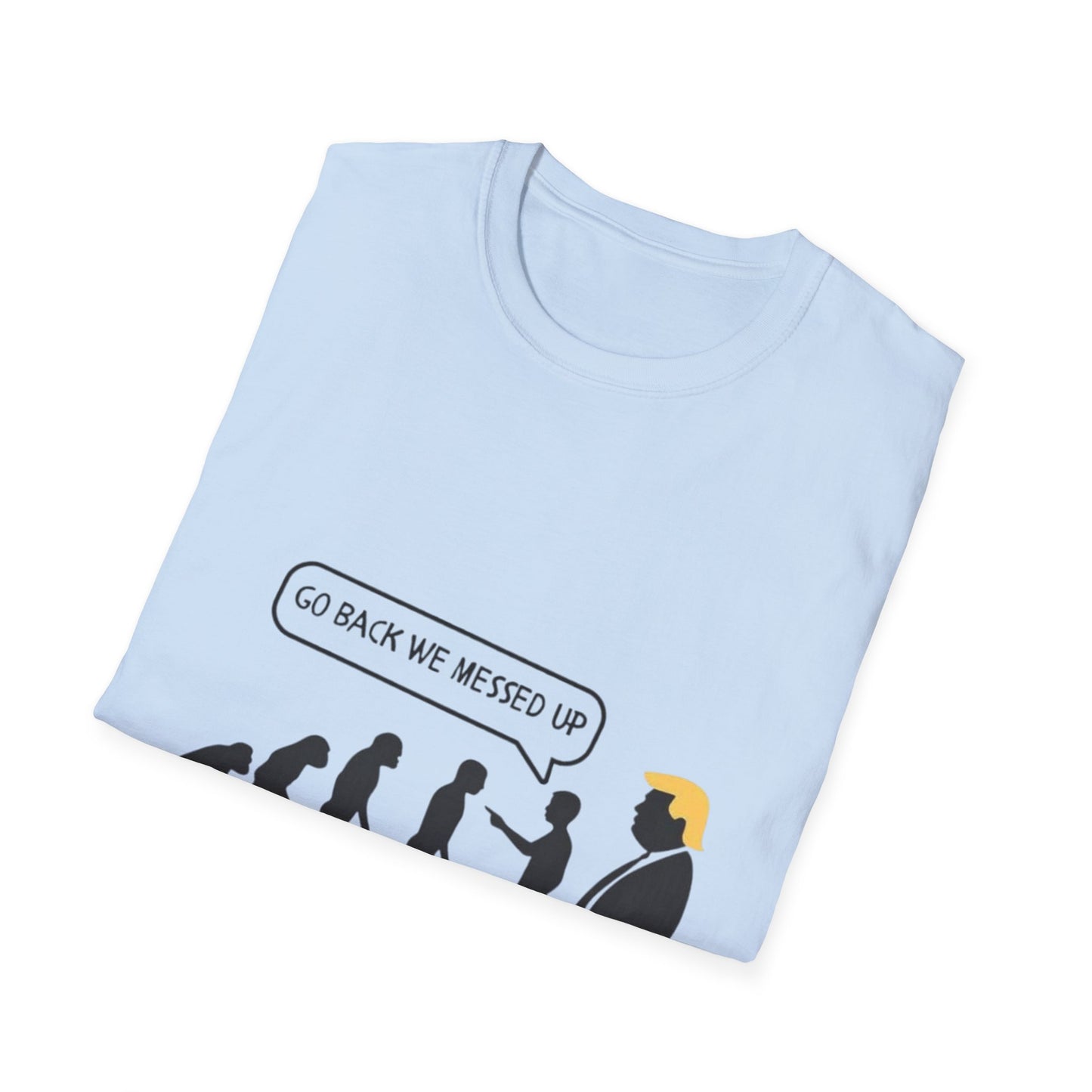 Evolution Humor Unisex Softstyle T-Shirt, Funny Tee, Gift for Friends, Casual Wear, Statement Apparel, Quirky Election Shirt