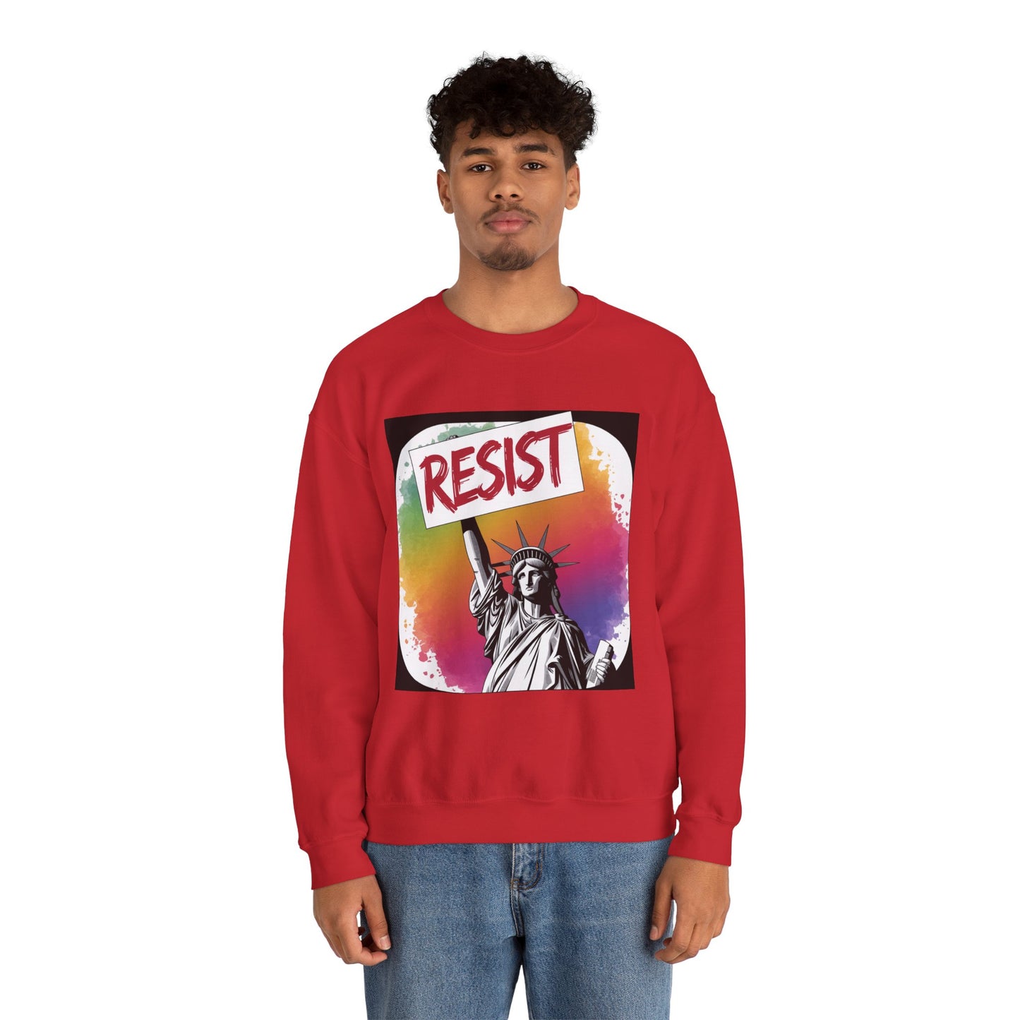 Colorful 'Resist' Crewneck Sweatshirt for Activists, Unisex Sweatshirt, Gift for Rally Participants, Statement Apparel, Casual [...]