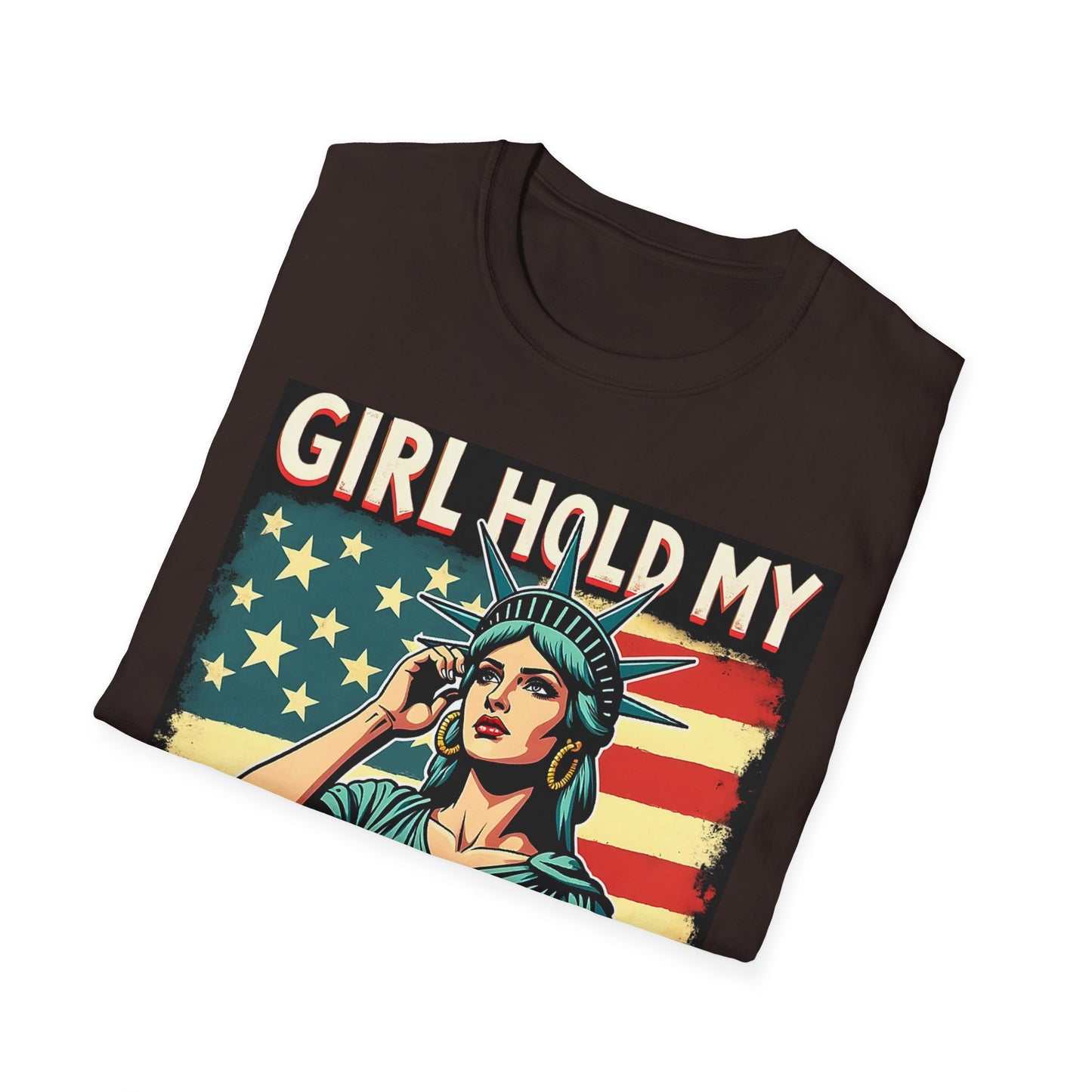 Patriotic Graphic Tee - "Girl Hold My Earrings" Unisex Softstyle T-Shirt, Independence Day, Gifts for Her, Fun Statement Shirt, [...]