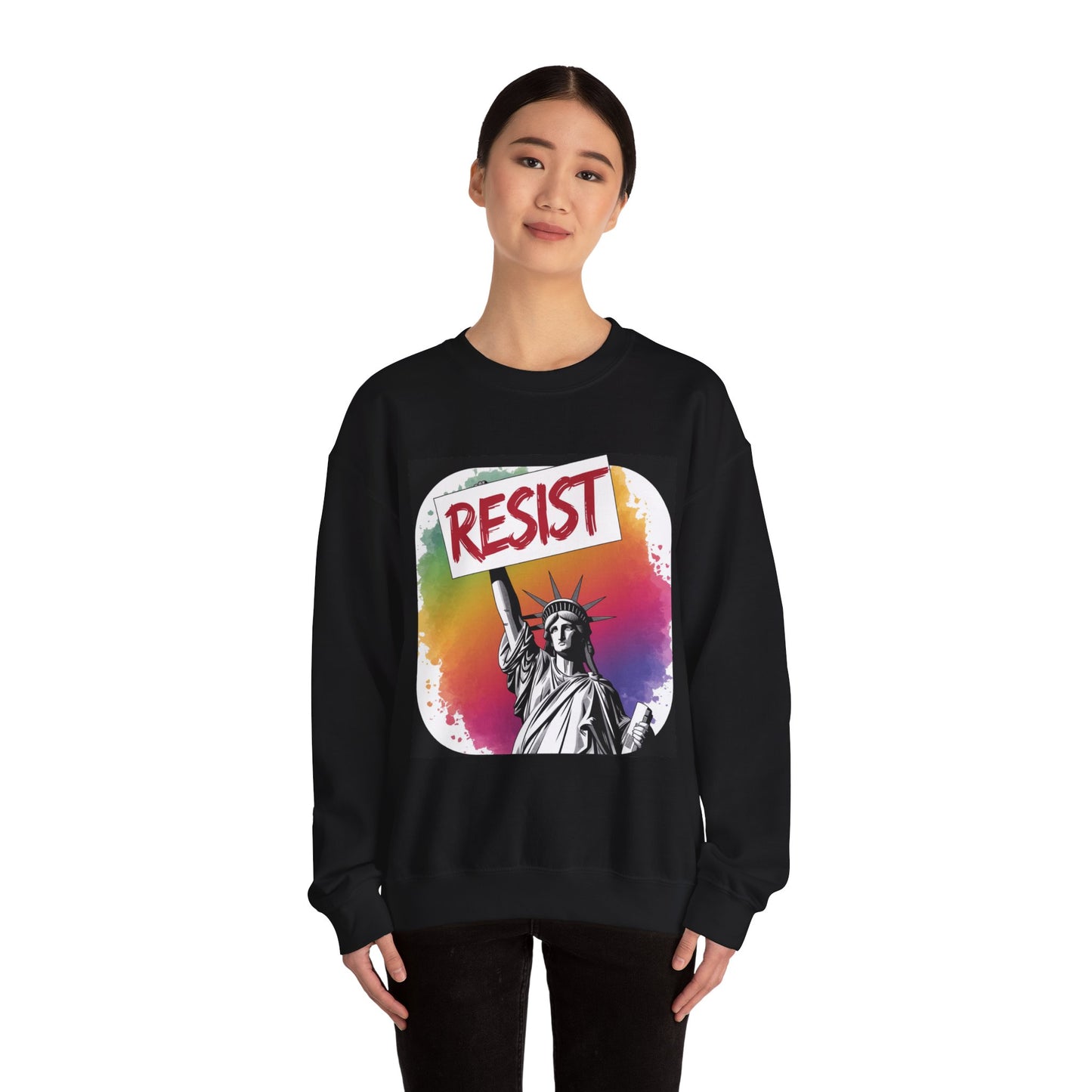 Colorful 'Resist' Crewneck Sweatshirt for Activists, Unisex Sweatshirt, Gift for Rally Participants, Statement Apparel, Casual [...]