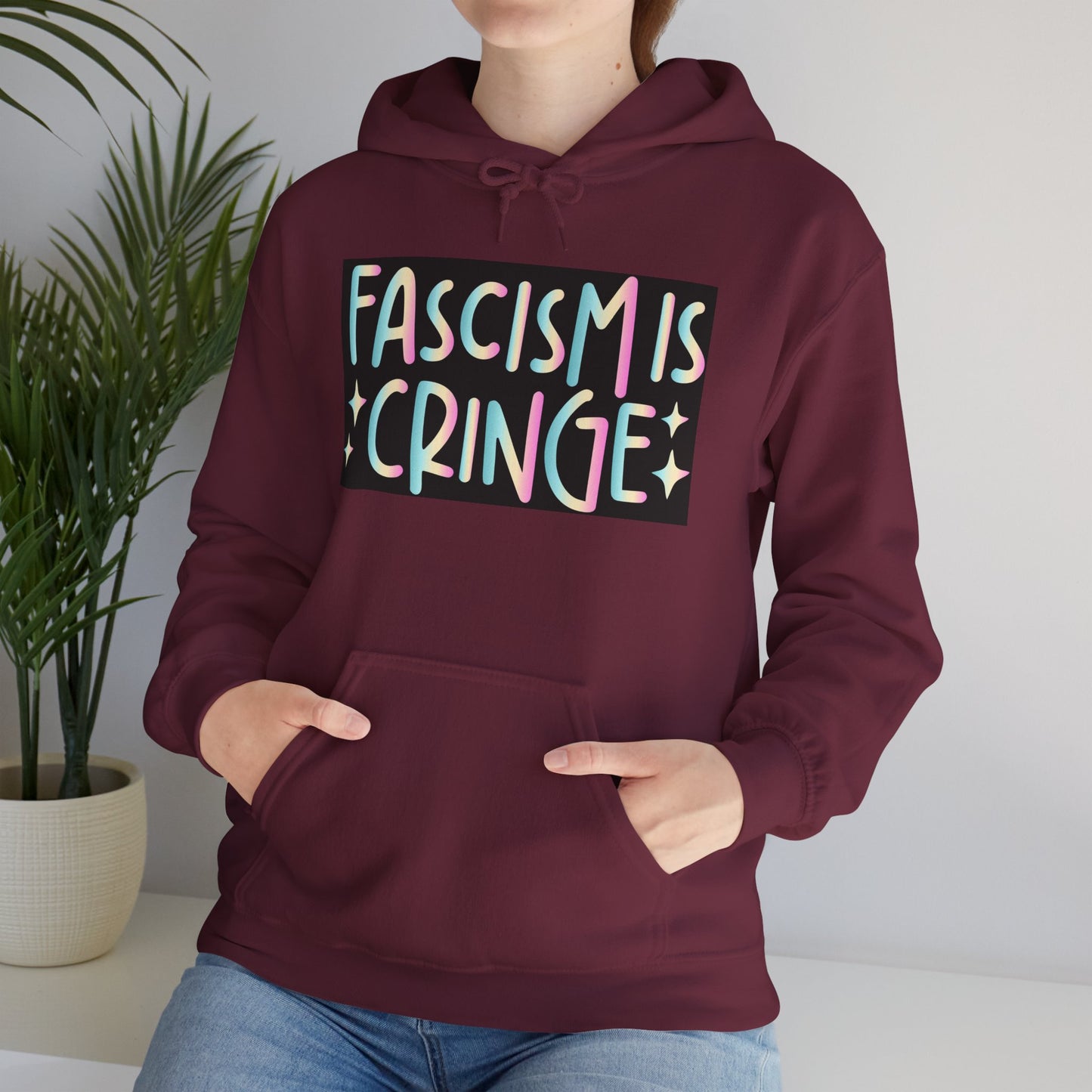 Unisex Hooded Sweatshirt - "Fascism is Cringe" Statement Apparel for Activists, Protest Gear, Casual Streetwear, Gift Idea, Social [...]