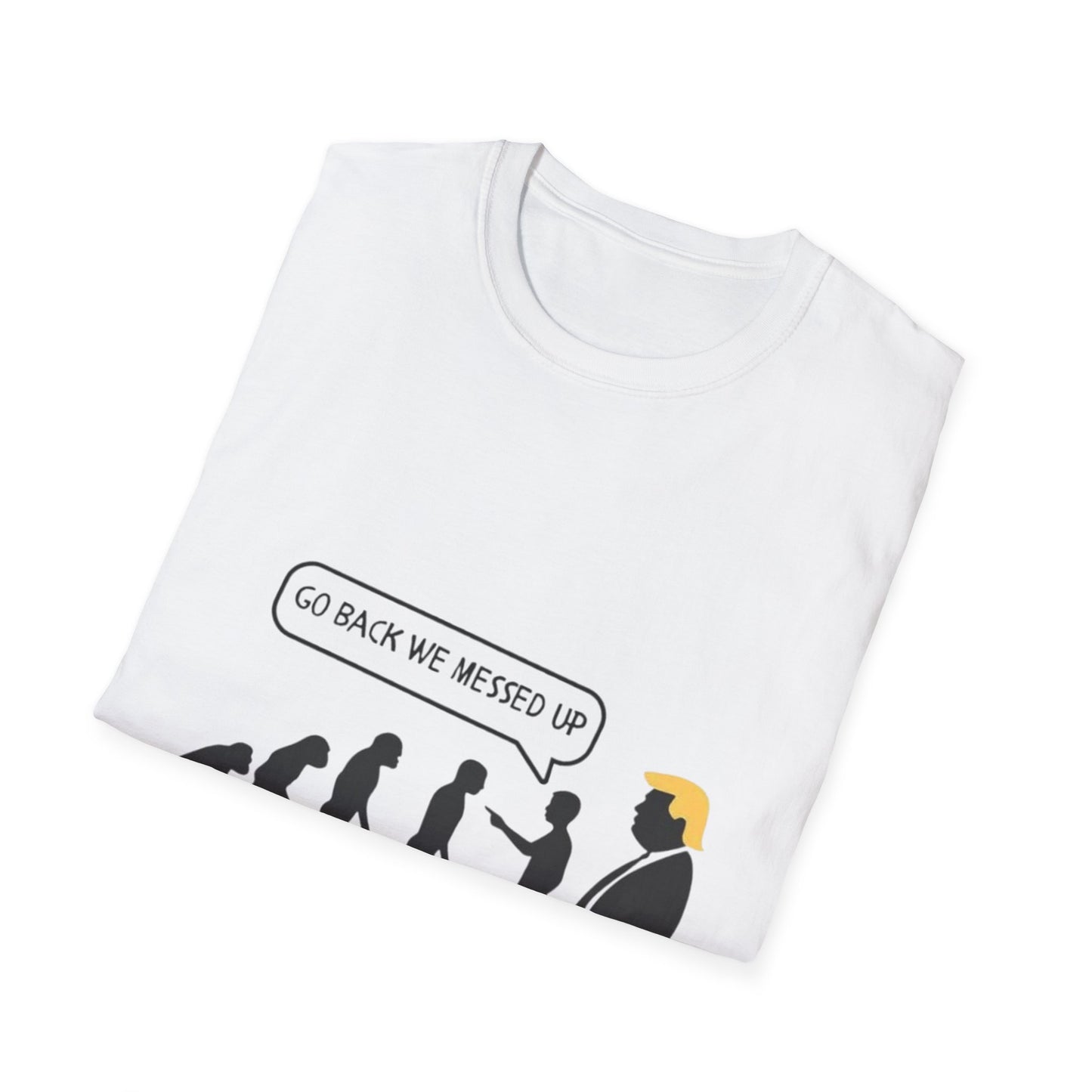 Evolution Humor Unisex Softstyle T-Shirt, Funny Tee, Gift for Friends, Casual Wear, Statement Apparel, Quirky Election Shirt