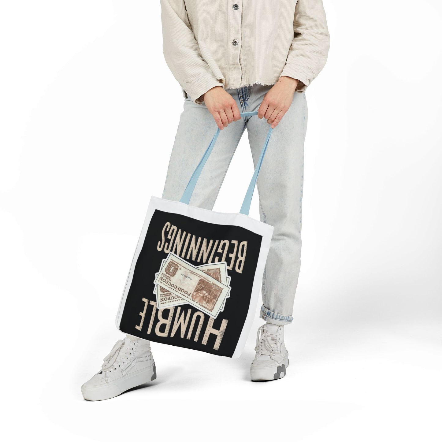 Humble Beginnings Canvas Tote Bag, Eco-Friendly Shopping Bag, Beach Tote, Gift for Graduates, Stylish Everyday Bag