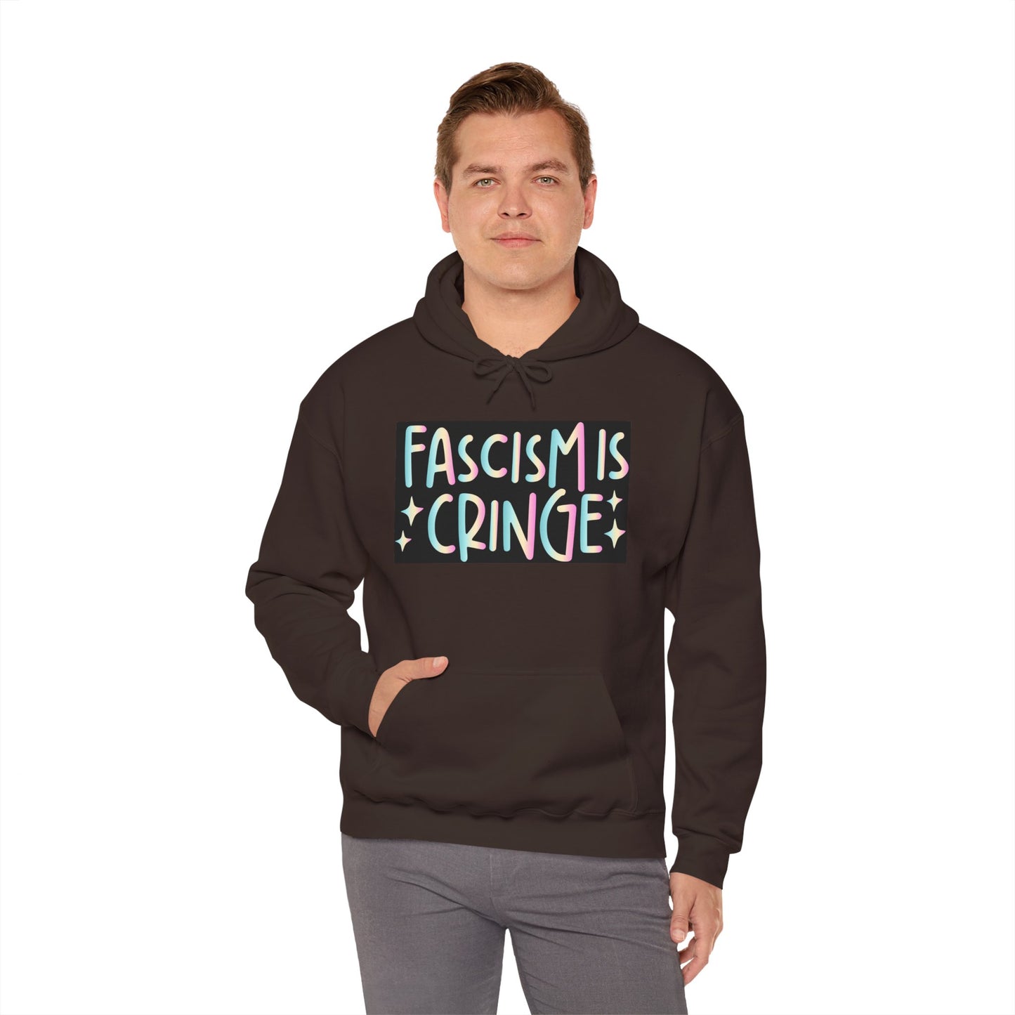 Unisex Hooded Sweatshirt - "Fascism is Cringe" Statement Apparel for Activists, Protest Gear, Casual Streetwear, Gift Idea, Social [...]