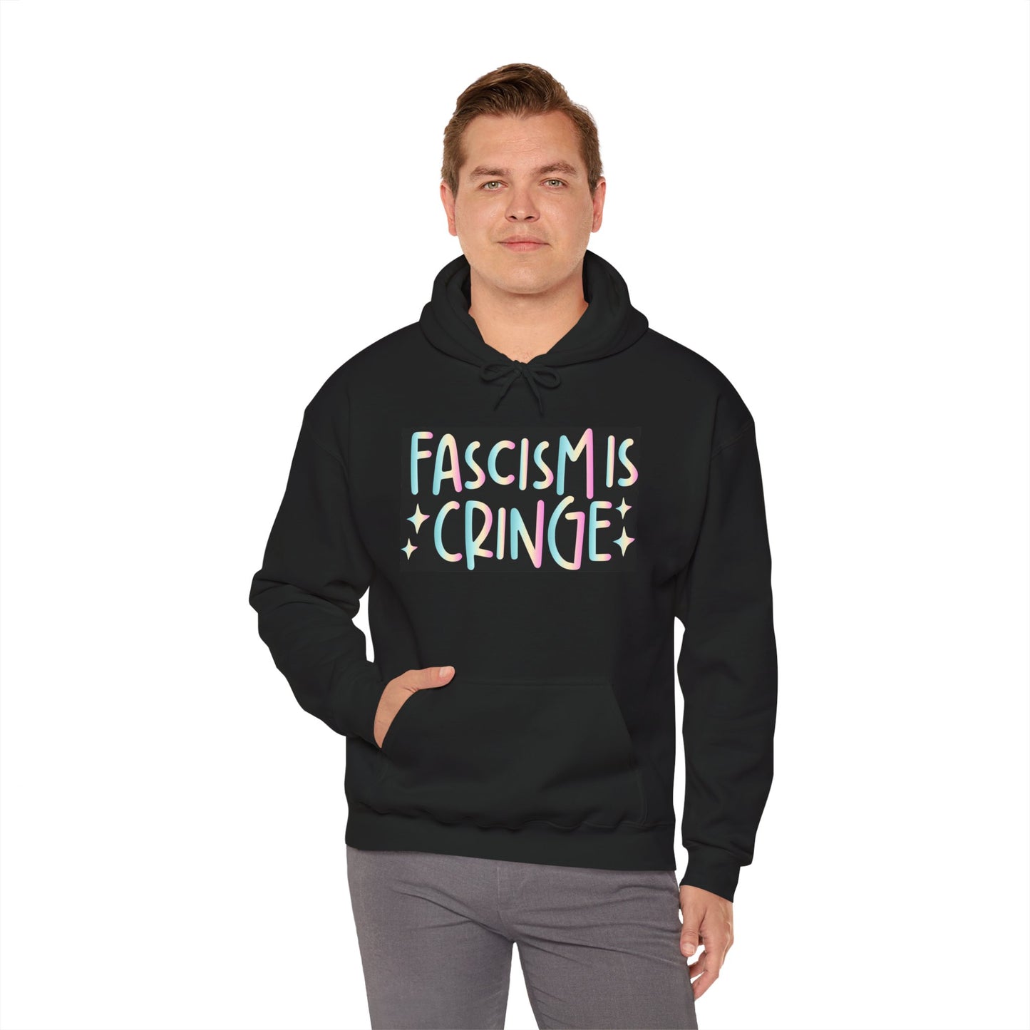 Unisex Hooded Sweatshirt - "Fascism is Cringe" Statement Apparel for Activists, Protest Gear, Casual Streetwear, Gift Idea, Social [...]