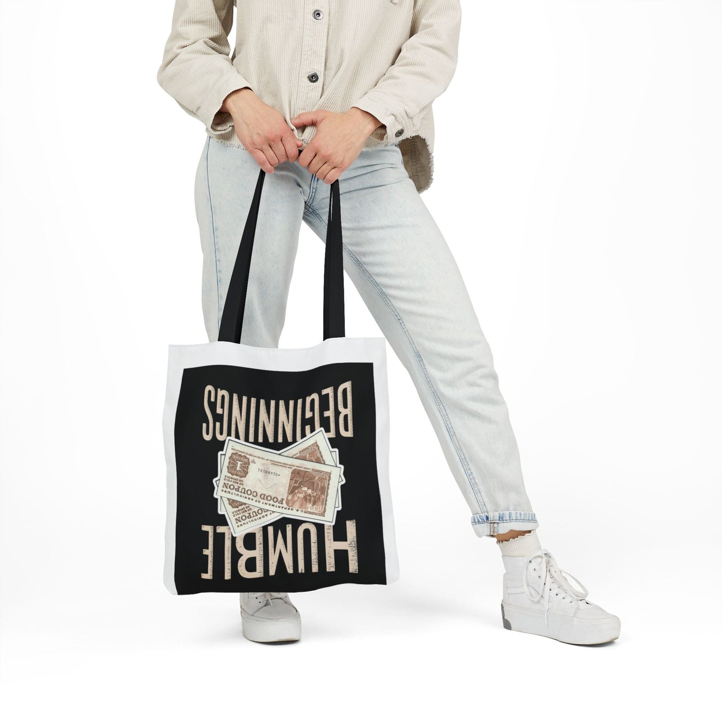 Humble Beginnings Canvas Tote Bag, Eco-Friendly Shopping Bag, Beach Tote, Gift for Graduates, Stylish Everyday Bag