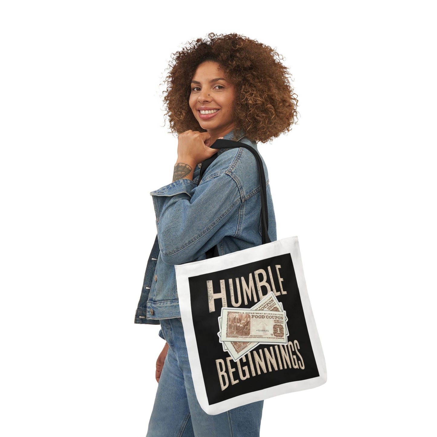 Humble Beginnings Canvas Tote Bag, Eco-Friendly Shopping Bag, Beach Tote, Gift for Graduates, Stylish Everyday Bag