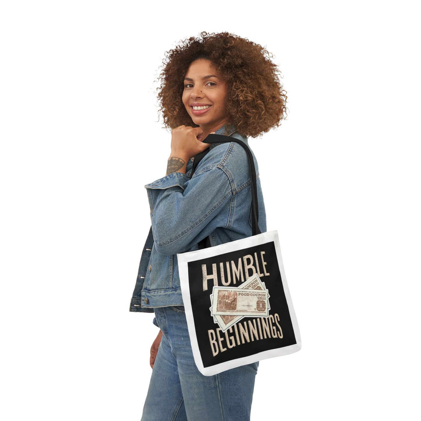 Humble Beginnings Canvas Tote Bag, Eco-Friendly Shopping Bag, Beach Tote, Gift for Graduates, Stylish Everyday Bag