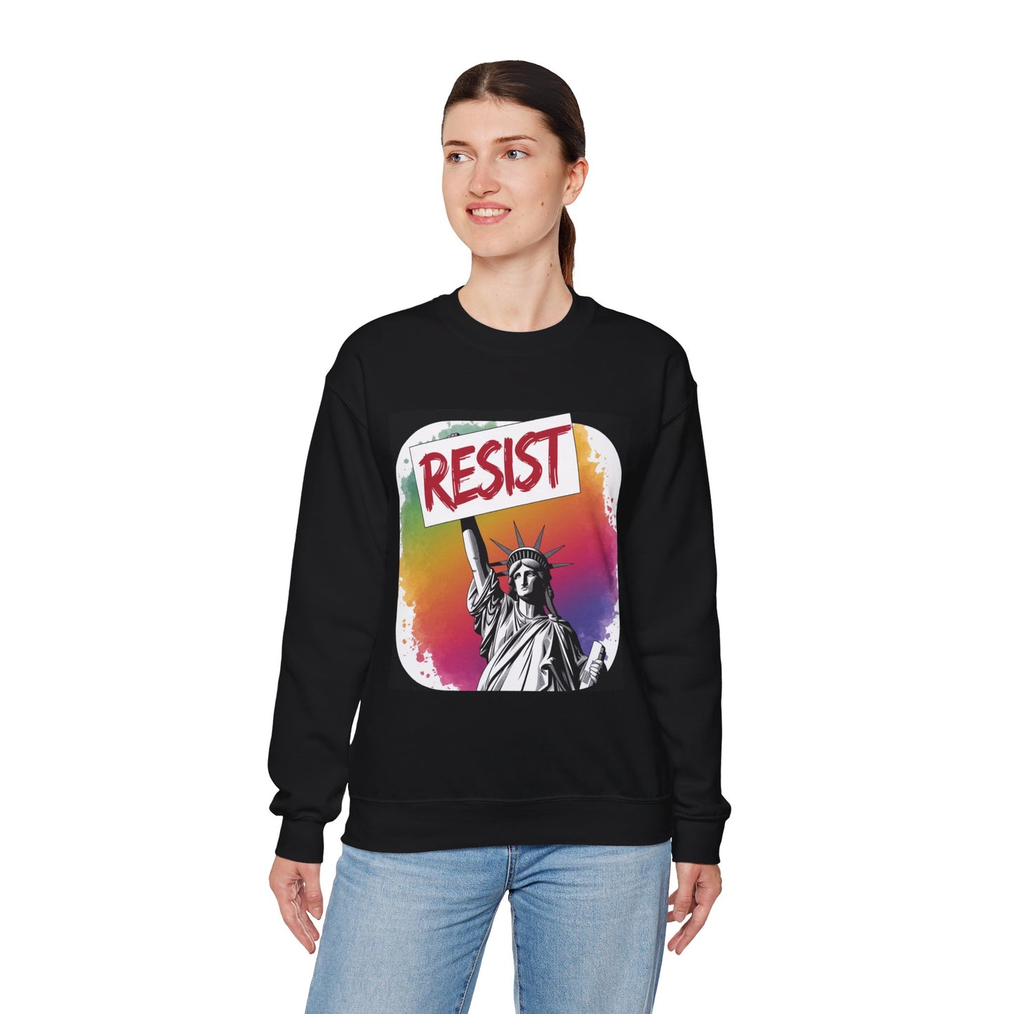 Colorful 'Resist' Crewneck Sweatshirt for Activists, Unisex Sweatshirt, Gift for Rally Participants, Statement Apparel, Casual [...]