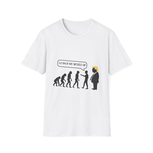 Evolution Humor Unisex Softstyle T-Shirt, Funny Tee, Gift for Friends, Casual Wear, Statement Apparel, Quirky Election Shirt