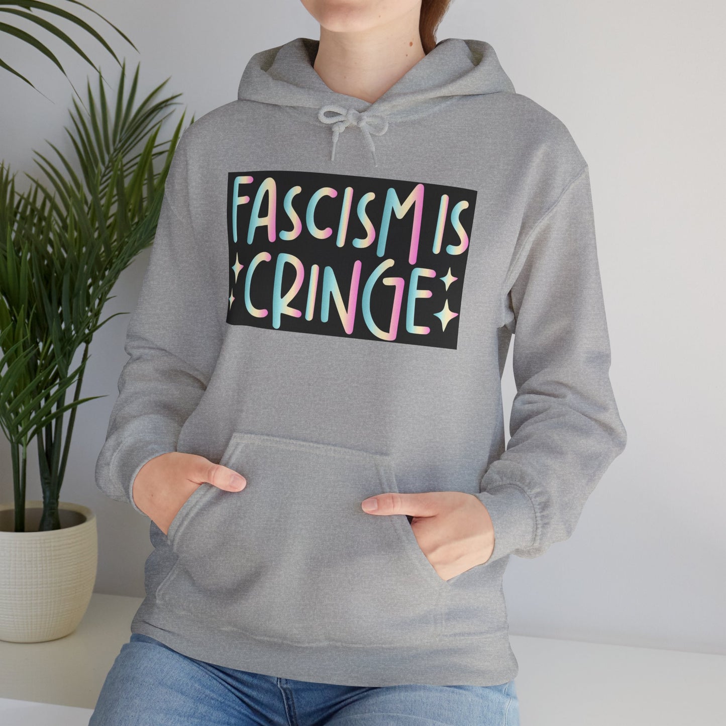 Unisex Hooded Sweatshirt - "Fascism is Cringe" Statement Apparel for Activists, Protest Gear, Casual Streetwear, Gift Idea, Social [...]