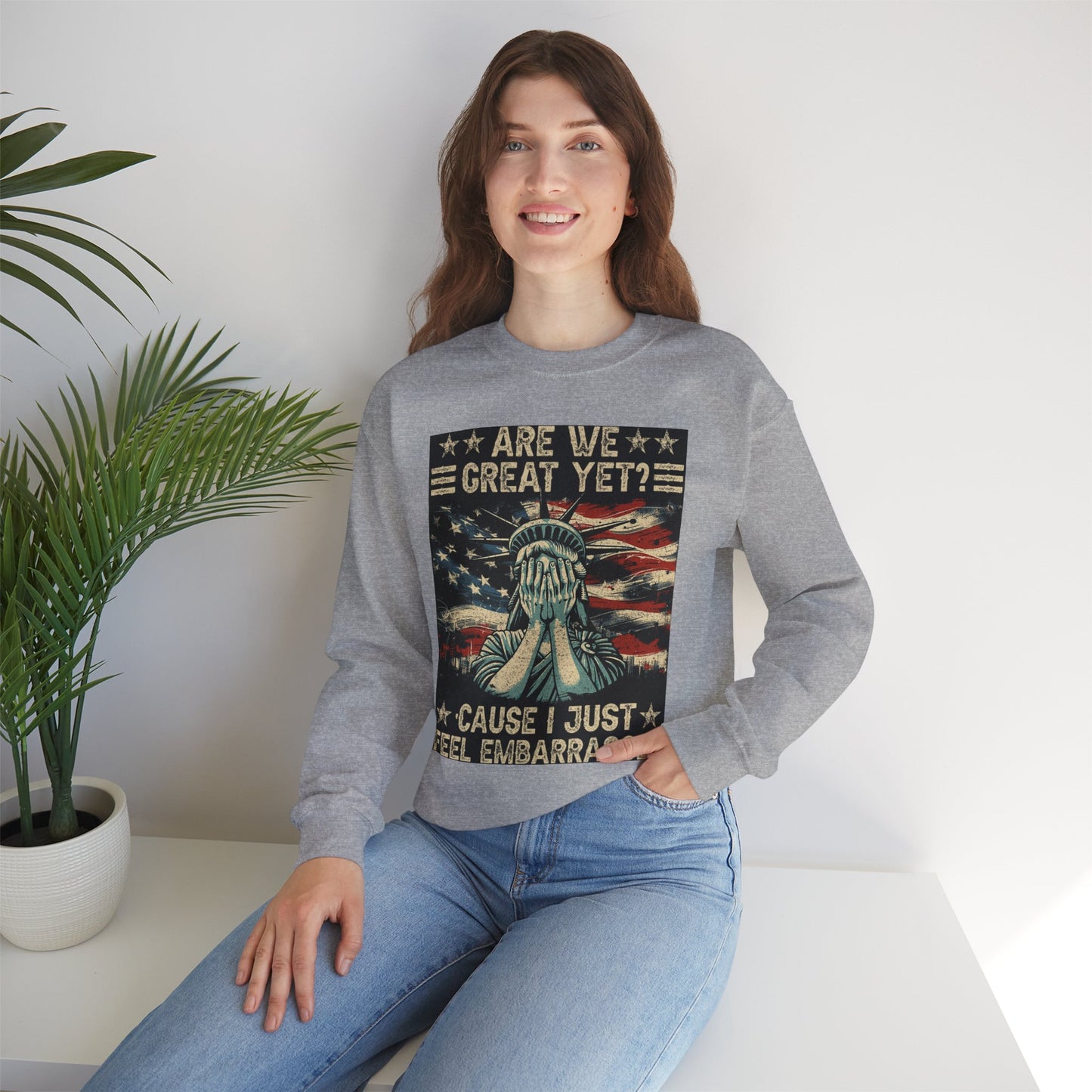 Patriotic Crewneck Sweatshirt – Are We Great Yet? Feel Embarrassed, Unisex Pullover, Vintage Design Sweatshirt, Perfect Gift for [...]